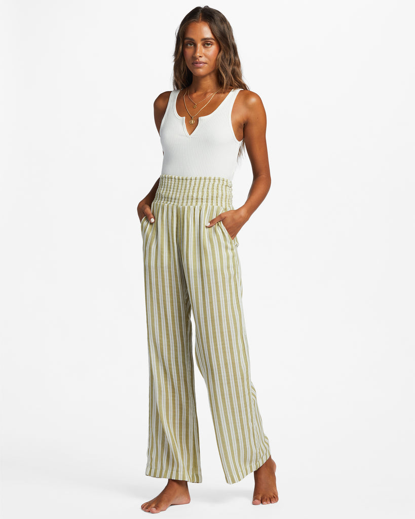Buy Faleave Women's Cotton Linen Summer Palazzo Pants Flowy Wide Leg Beach  Trousers with Pockets, Khaki, Small at Amazon.in